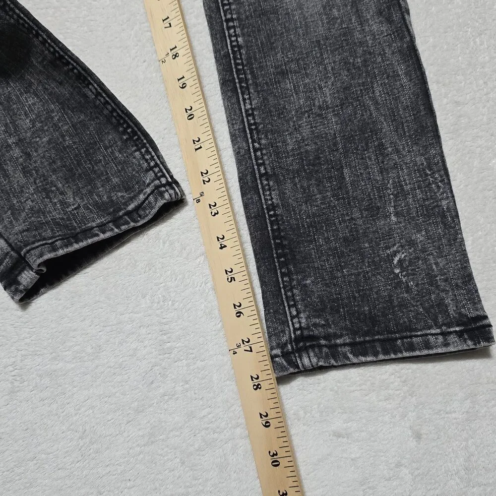 Encrypted Youth, Boys 18 Distressed Moto Biker Jeans Black Gray Acid Wash Pants